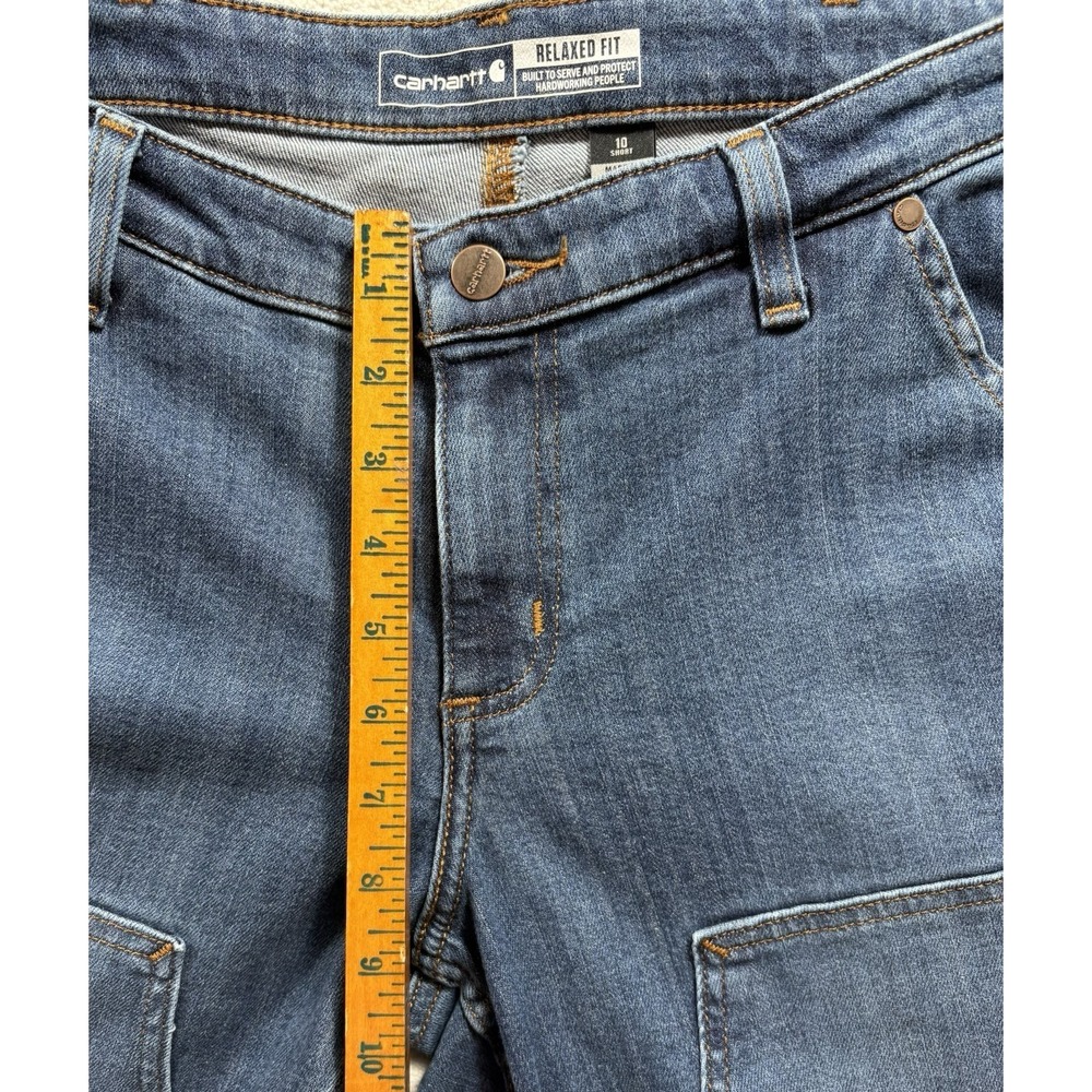 Carhartt Womens Double Front Jeans Sz 10 Short Rugged Flex Relaxed Fit NWT -1825 - Picture 5 of 8